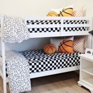 One twin sized black and white beddys.